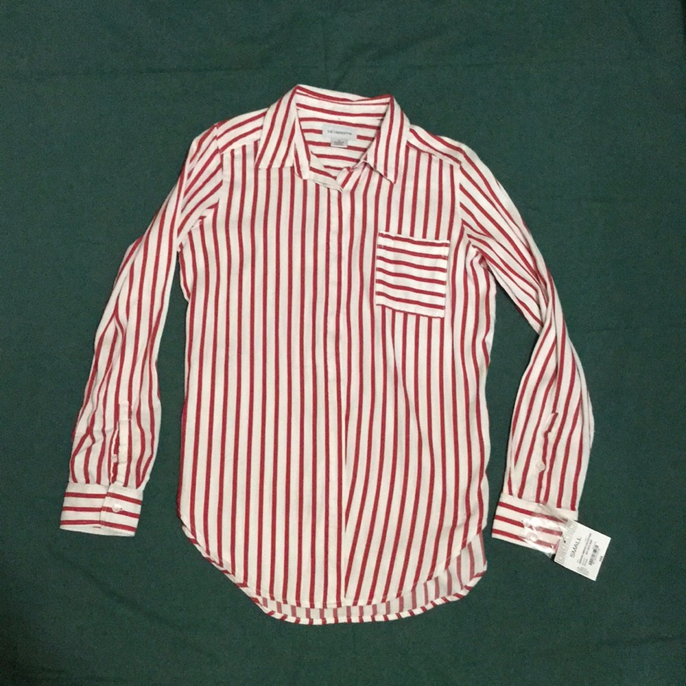 BRAND NEW STRIPED LONG SLEEVE BUTTON DOWN